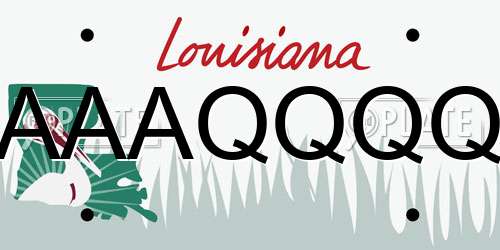 AAAQQQQ Louisiana License Plate
