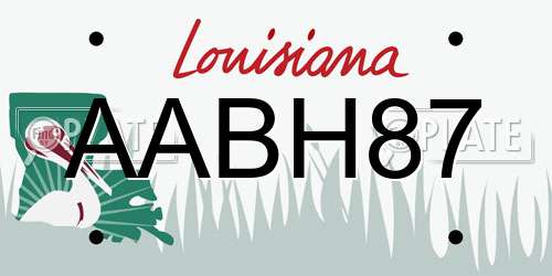 AABH87 Louisiana License Plate