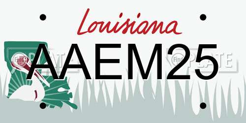 AAEM25 Louisiana License Plate