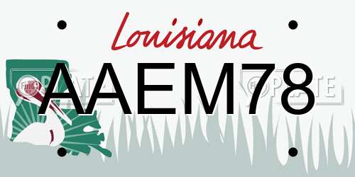 AAEM78 Louisiana License Plate