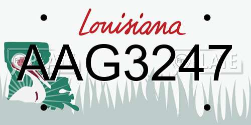 AAG3247 Louisiana License Plate