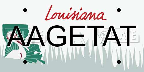 AAGETAT Louisiana License Plate