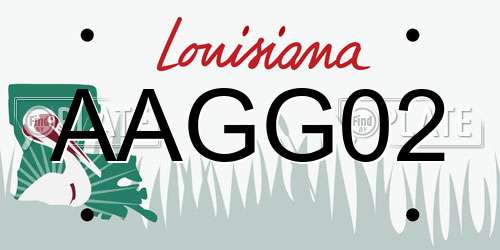 AAGG02 Louisiana License Plate