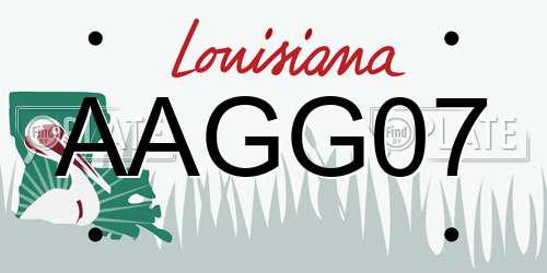 AAGG07 Louisiana License Plate