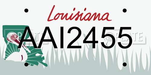 AAI2455 Louisiana License Plate