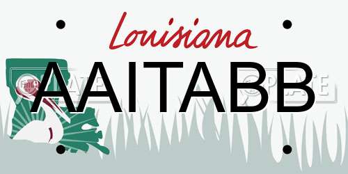 AAITABB Louisiana License Plate