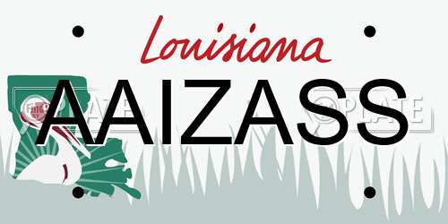 AAIZASS Louisiana License Plate