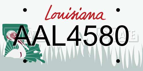 AAL4580 Louisiana License Plate