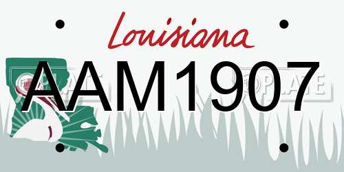 AAM1907 Louisiana License Plate