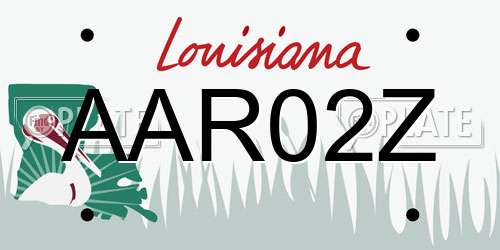 AAR02Z Louisiana License Plate