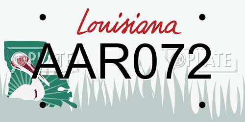 AAR072 Louisiana License Plate