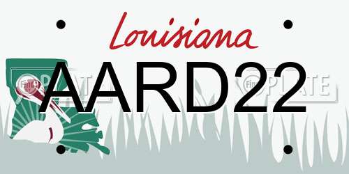 AARD22 Louisiana License Plate