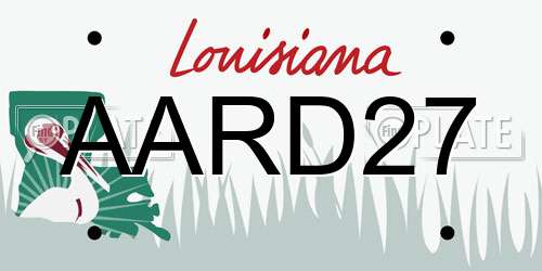 AARD27 Louisiana License Plate