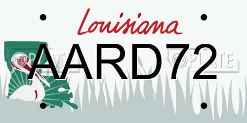 AARD72 Louisiana License Plate