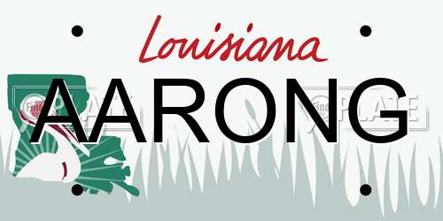 AARONG Louisiana License Plate