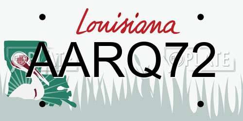 AARQ72 Louisiana License Plate