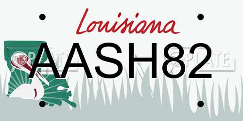 AASH82 Louisiana License Plate