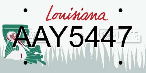 AAY5447 Louisiana License Plate