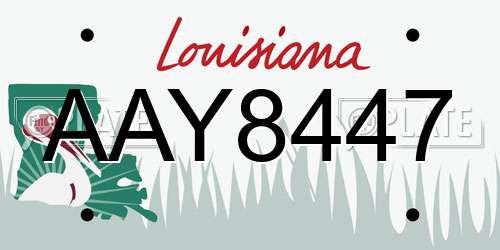 AAY8447 Louisiana License Plate