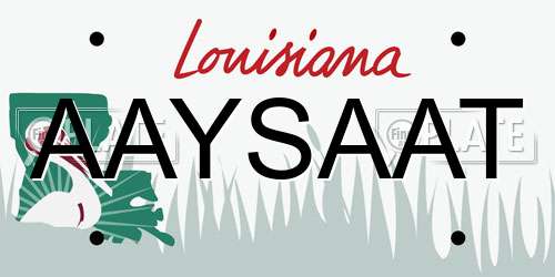 AAYSAAT Louisiana License Plate