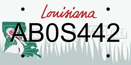 AB0S442 Louisiana License Plate