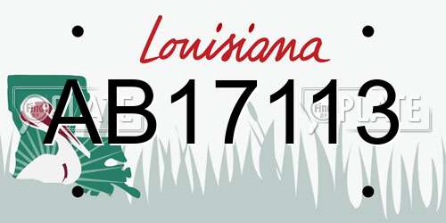 AB17113 Louisiana License Plate