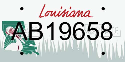 AB19658 Louisiana License Plate