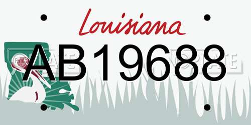 AB19688 Louisiana License Plate