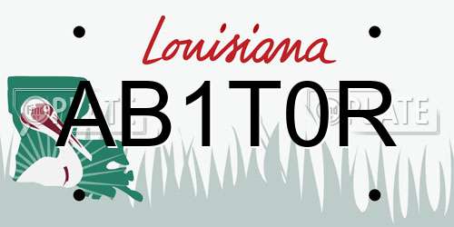AB1T0R Louisiana License Plate