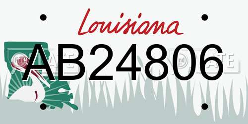 AB24806 Louisiana License Plate