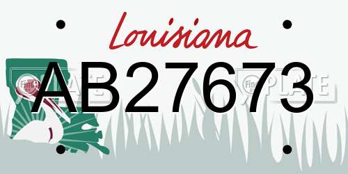 AB27673 Louisiana License Plate