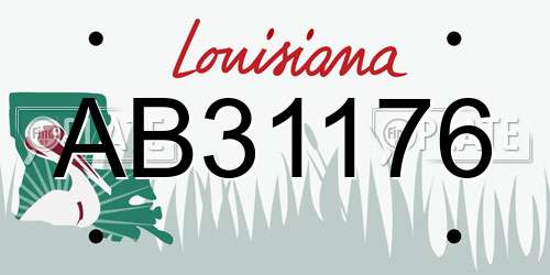 AB31176 Louisiana License Plate