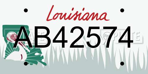 AB42574 Louisiana License Plate