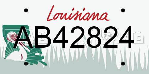 AB42824 Louisiana License Plate
