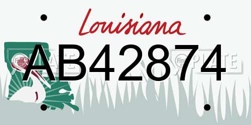 AB42874 Louisiana License Plate