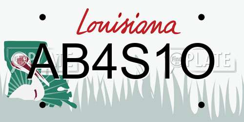 AB4S1O Louisiana License Plate