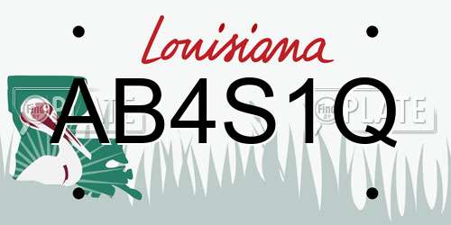 AB4S1Q Louisiana License Plate