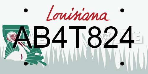 AB4T824 Louisiana License Plate