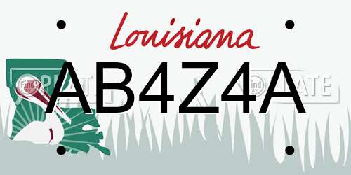 AB4Z4A Louisiana License Plate