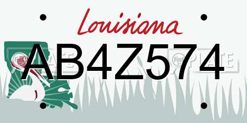 AB4Z574 Louisiana License Plate