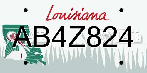 AB4Z824 Louisiana License Plate