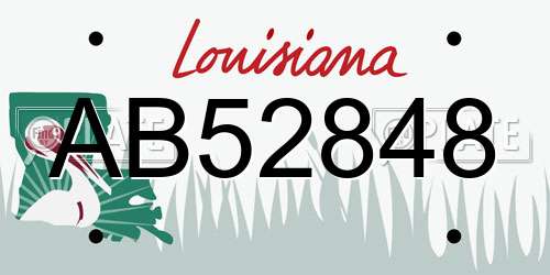 AB52848 Louisiana License Plate