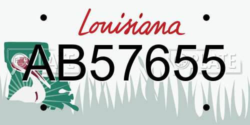 AB57655 Louisiana License Plate