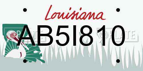 AB5I810 Louisiana License Plate