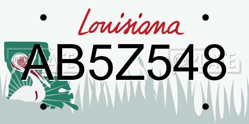 AB5Z548 Louisiana License Plate