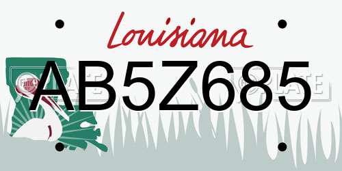 AB5Z685 Louisiana License Plate