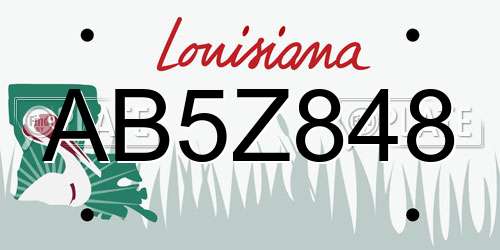 AB5Z848 Louisiana License Plate