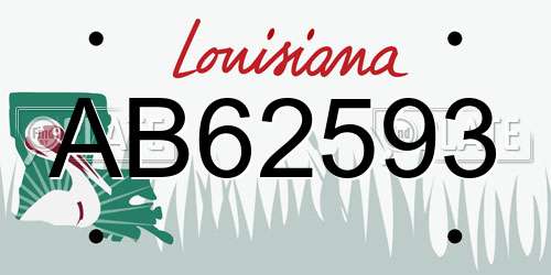 AB62593 Louisiana License Plate