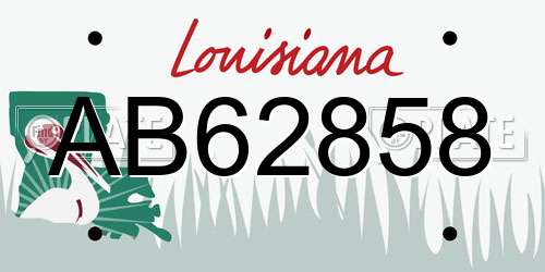 AB62858 Louisiana License Plate