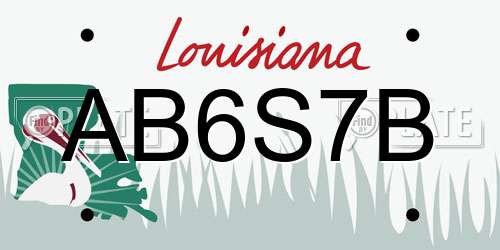 AB6S7B Louisiana License Plate